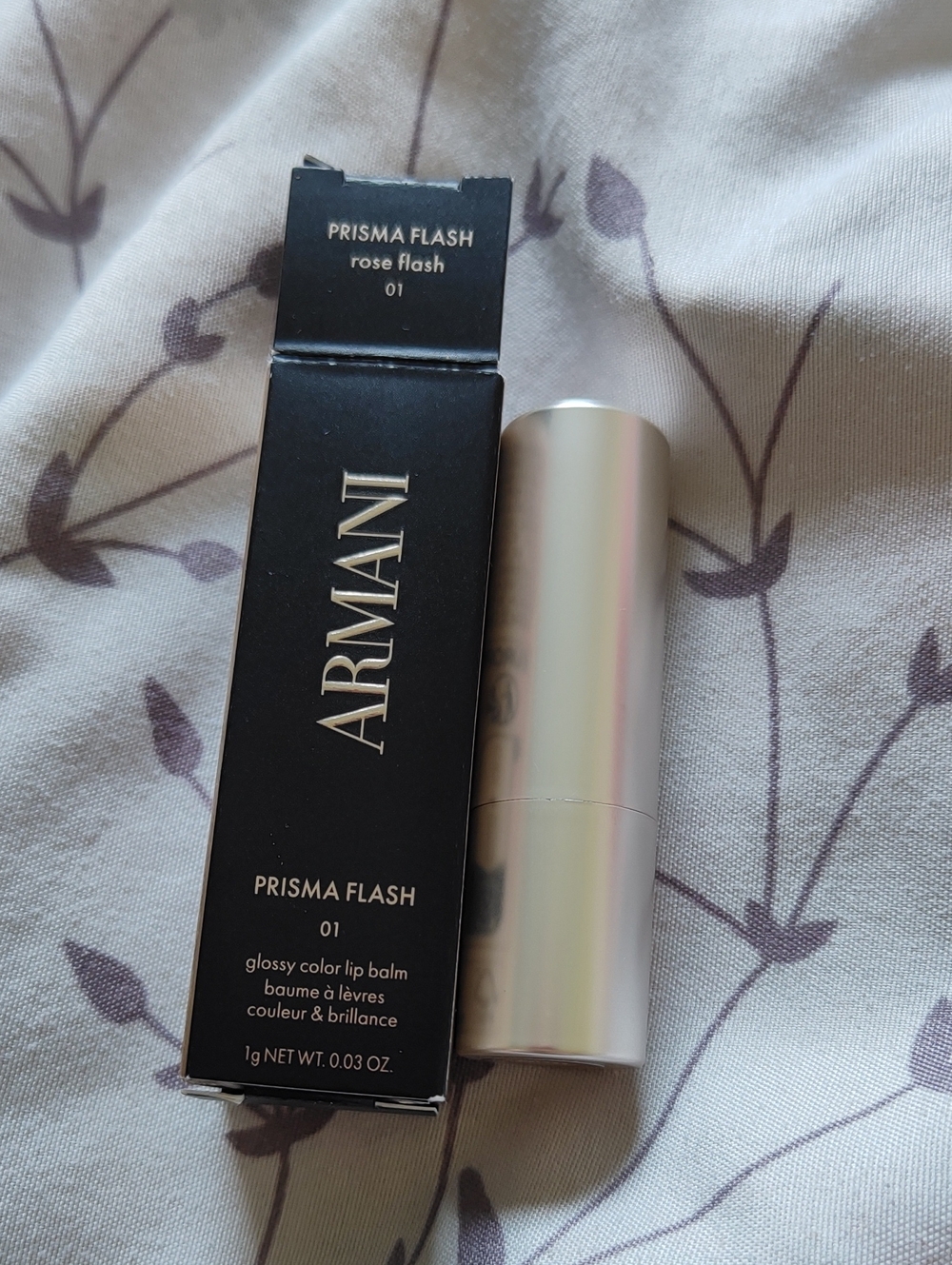 ARMANI PRISMA FLASH glossy color lip balm rose flash 01 1g Mini Travel Size. New